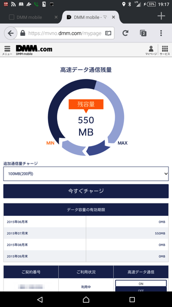 DMM1GBプランでの１日目